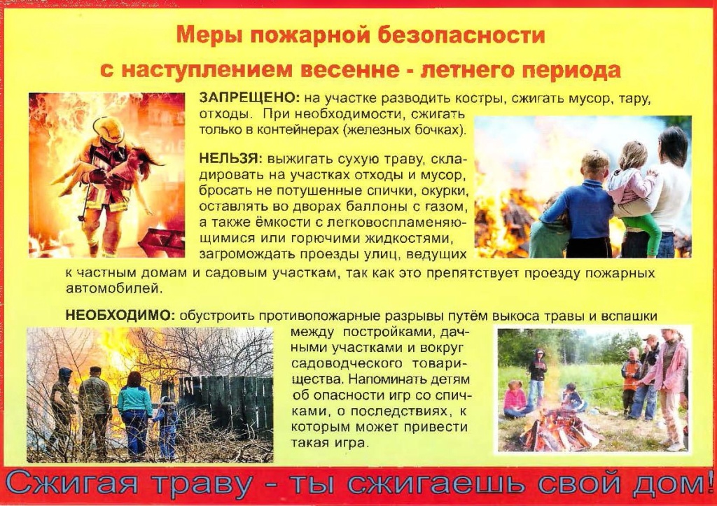 Меры пожарной безопасности в весенне-летний период.